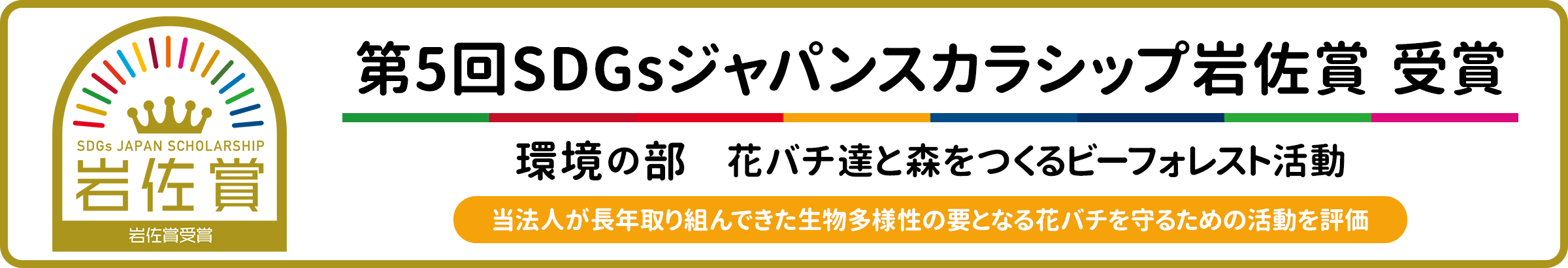 第5回SDGsジャパンスカラシップ岩佐賞(環境の部)を受賞